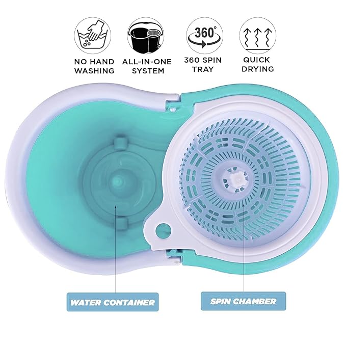 Magic Spin Mop Bucket Set with 360° Rotating