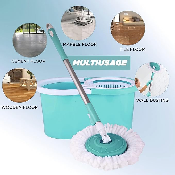 Magic Spin Mop Bucket Set with 360° Rotating